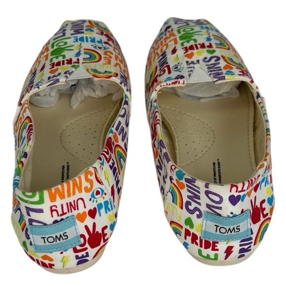 Toms Alpargata Unity Love Wins Pride Rainbow Canvas Shoes Womens SZ 7 Comfort - Picture 6 of 13